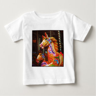 Quadratisches Foto - Karussellpferde 02 Baby T-shirt