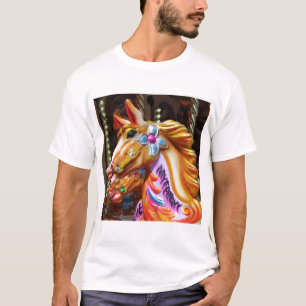 Quadratisches Foto - Karussellpferde T-Shirt