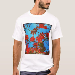 Quadratisches Foto - rote Herbstblätter T-Shirt