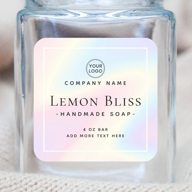 Quadratisches holografisches Aussehen, weißes Gren Quadratischer Aufkleber (Von Creator hochgeladen)