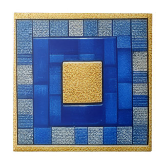 Quadratisches künstlerisches Fliesenmosaik Blau +  Fliese