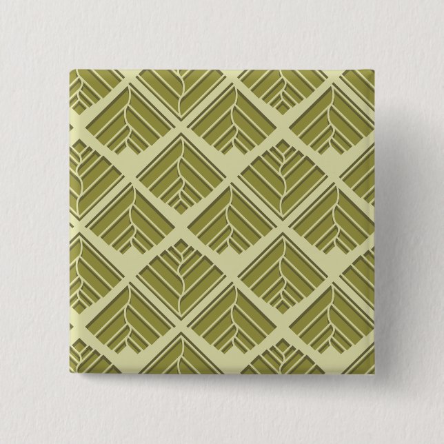 Quadratisches Leaf Muster Gold Limones Licht Button (Vorderseite)