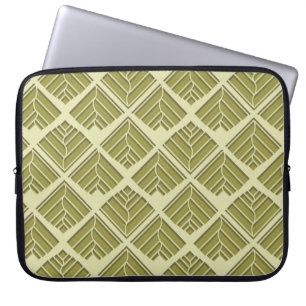Quadratisches Leaf Muster Gold Limones Licht Laptopschutzhülle