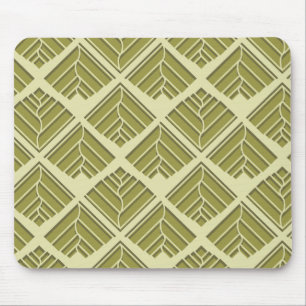 Quadratisches Leaf Muster Gold Limones Licht Mousepad