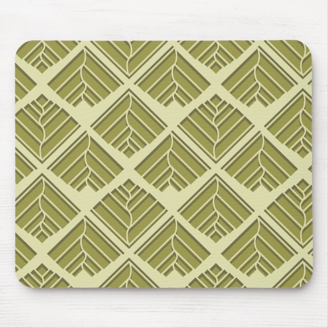 Quadratisches Leaf Muster Gold Limones Licht Mousepad (Vorne)