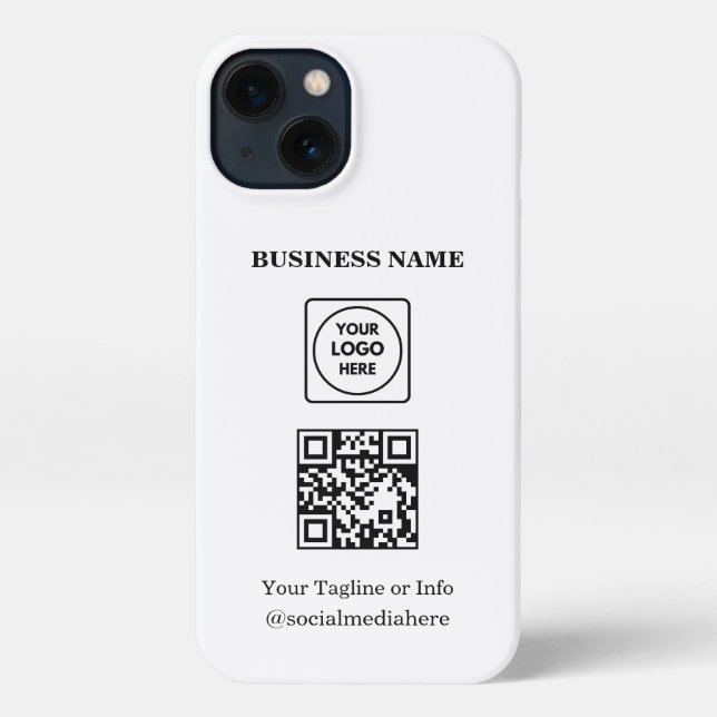 Quadratisches Logo QR-Code Business Promo iPhone-H iPhone Hülle (Rückseite)