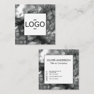 Quadratisches Logo Schwarz/Weiß Quadratische Visitenkarte