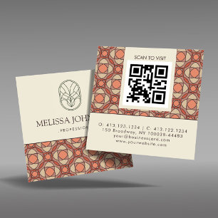 Quadratisches Mid-Century-Modern-Muster QR Quadratische Visitenkarte