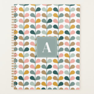 Quadratisches Monogramm Anfangsbuchstabe Blumenblä Planer