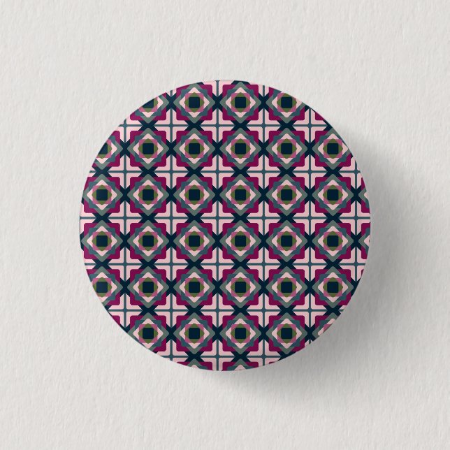 Quadratisches Muster Button (Vorderseite)