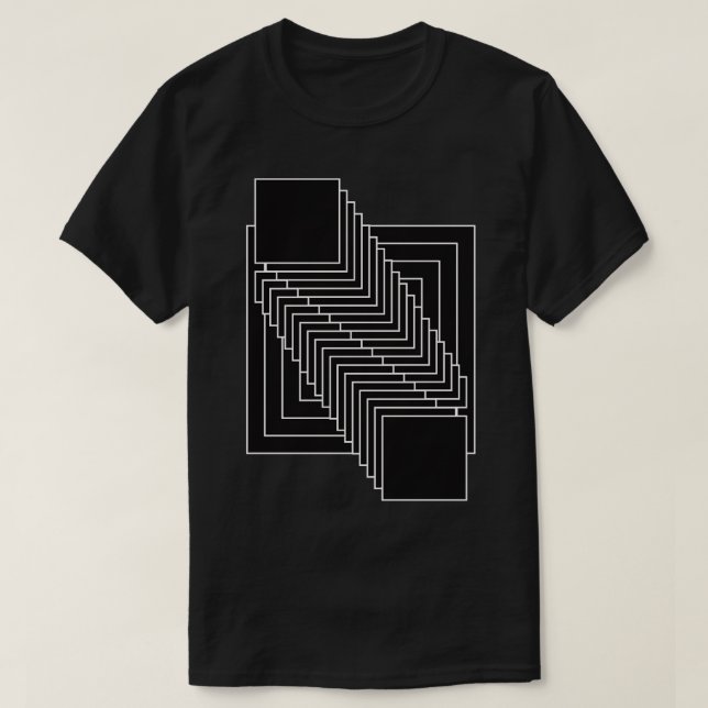 quadratisches Op Art Design T-Shirt (Design vorne)