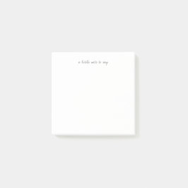 Quadratisches Post-it mit kalligrafischer Notiz
