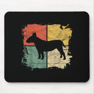 Quadratisches Retro-Bullterrier-Besitzer-Geschenk Mousepad