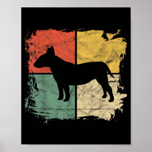 Quadratisches Retro-Bullterrier-Besitzer-Geschenk Poster