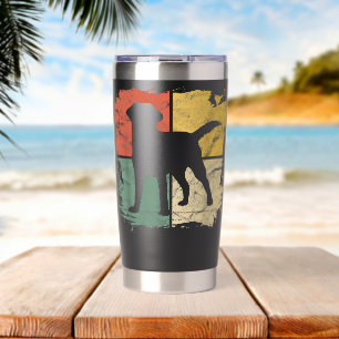Quadratisches Retro Labrador Besitzer Geschenk Gol Thermobecher
