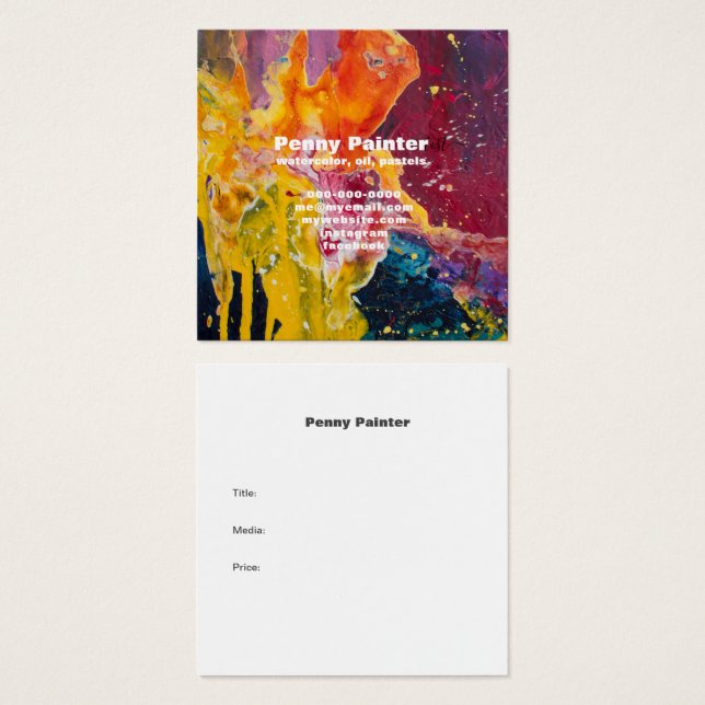 QUADRATKOMPLETTE KÜNSTLER GESCHÄFT UND TITELKARTEN (Vorne & Hinten)