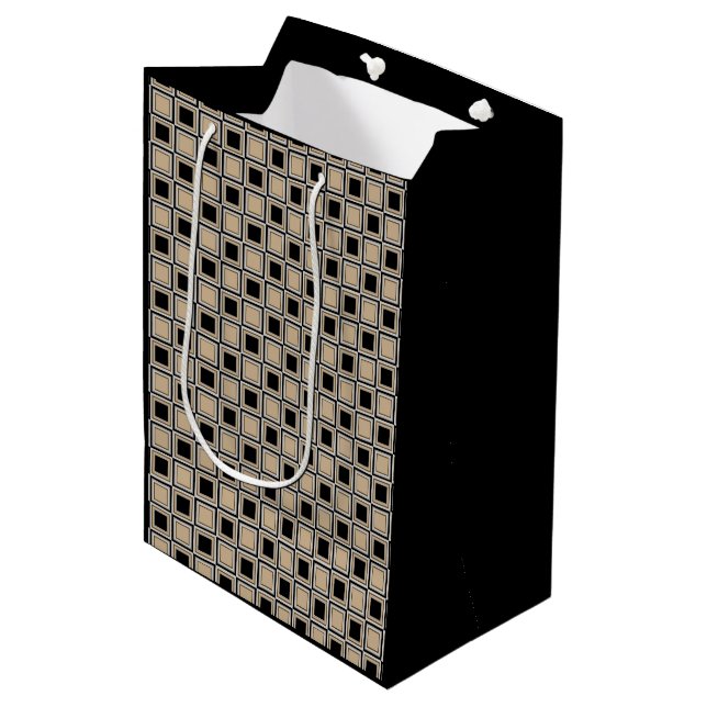Quadratmuster Mittlere Geschenktüte (Vorderseite Schrägansicht)