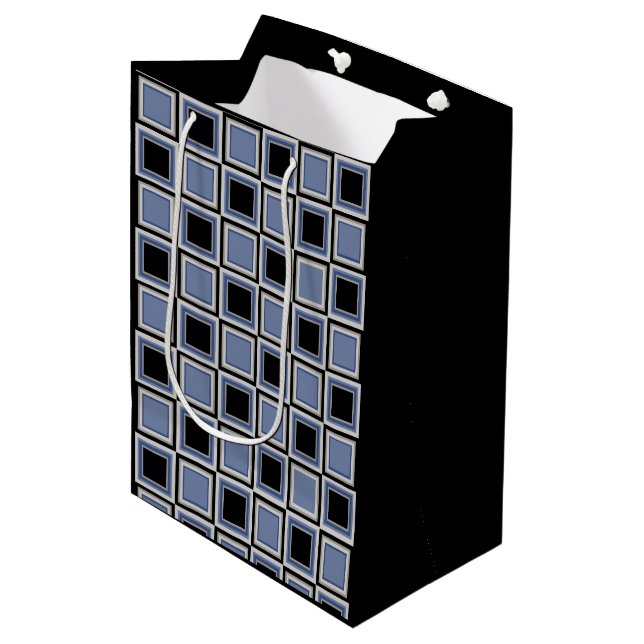 Quadratmuster Mittlere Geschenktüte (Vorderseite Schrägansicht)