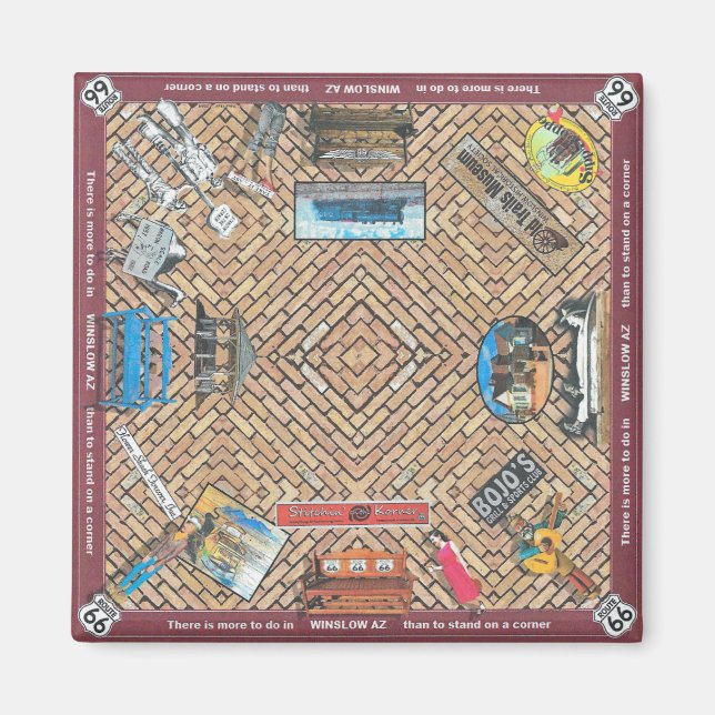 QUADRATSCHANZ VON DINGEN, DIE IN WINSLOW ARIZONA Z MAGNET (Vorne)