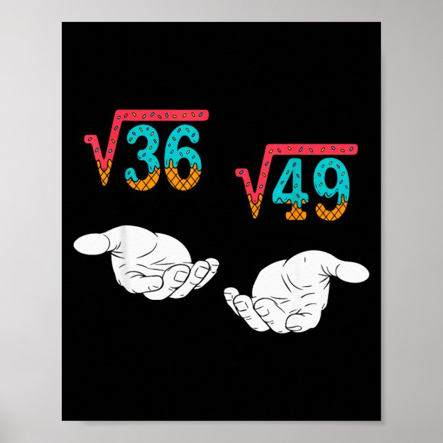 Quadratwurzel 36 49 Meme 67 Eis Drip Mathe Teac Poster (Vorne)