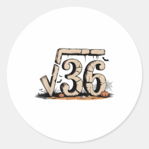Quadratwurzel 67 Meme 6 7 Gen Alpha Halloween Six Runder Aufkleber