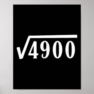 Quadratwurzel 70 Jahre altes Geschenk Lustiger Leh Poster