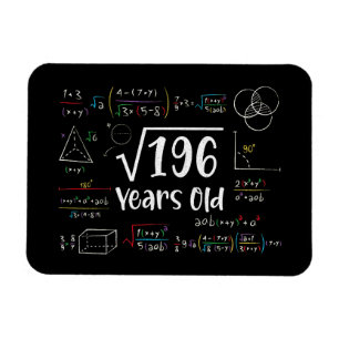 Quadratwurzel aus 196 14. Geburtstag Geschenke für Magnet
