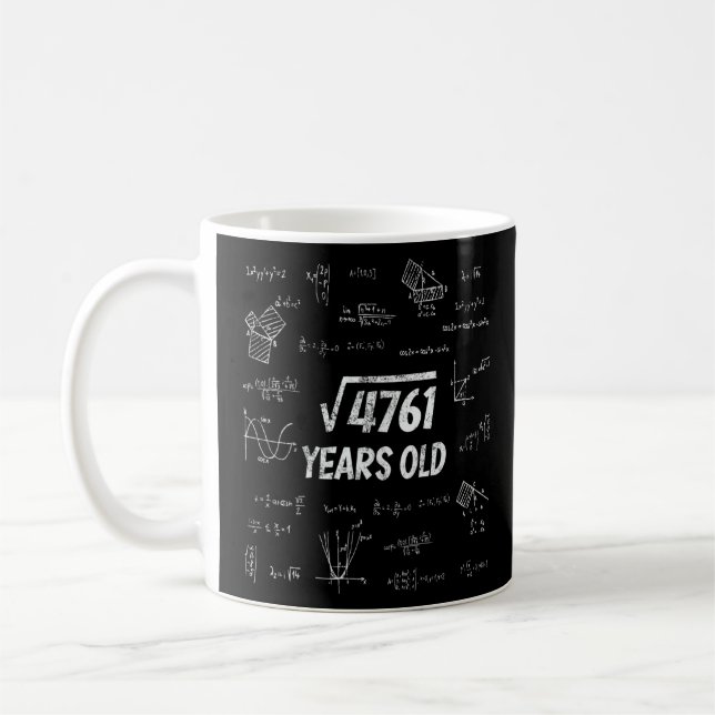 Quadratwurzel des 4761 69th Birthday Math Nerds Kaffeetasse (Links)