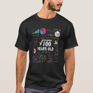 Quadratwurzel von 100 10. Geburtstag 10 Jahre alte T-Shirt