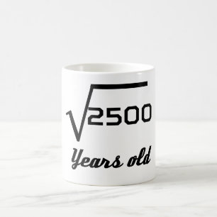 Quadratwurzel von 2500 50 Jahren alt Kaffeetasse