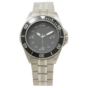 Quadratwurzelmathematik (weiß/schwarz) armbanduhr