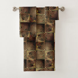 Quadratzenbefreiung mit braunen Gradientenzirkeln Badhandtuch Set