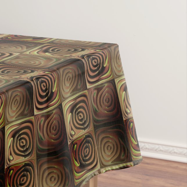Quadratzenbefreiung mit braunen Gradientenzirkeln Tischdecke (Beispiel)