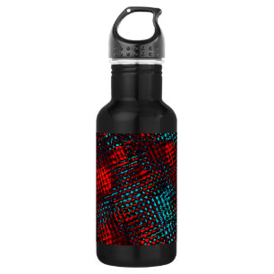 Quadriculados riscados em azul claro e vermelho edelstahlflasche