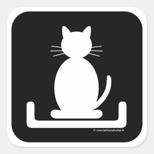 Quadrierter Aufkleber "Katzenstreu" (Vorderseite)