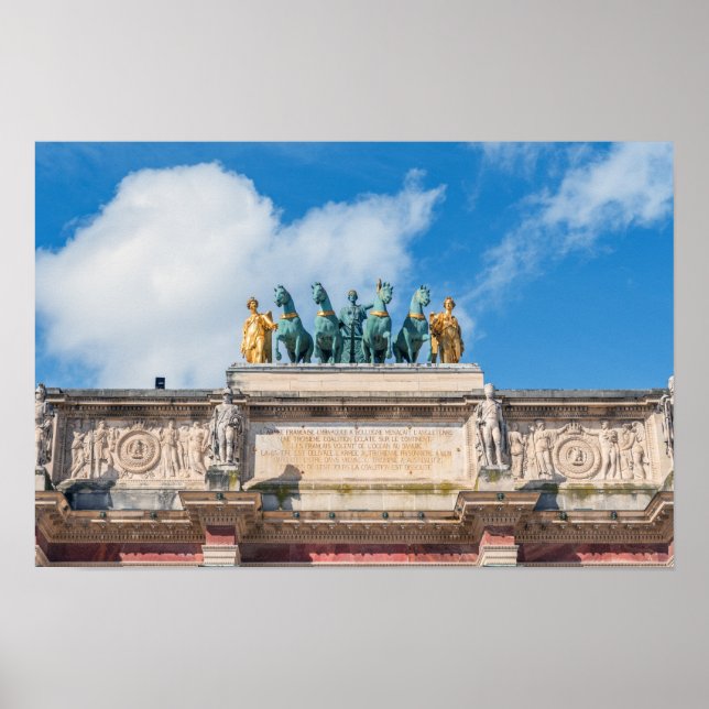 Quadriga am Arc de Triomphe du Carrousel - Paris Poster (Vorne)