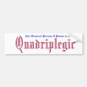 Quadriplegic awarness autoaufkleber