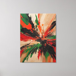 Quadro abstrato, vermelho, verde, bege e laranja leinwanddruck