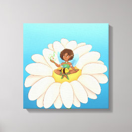 quadro com fada em cima de uma flor leinwanddruck