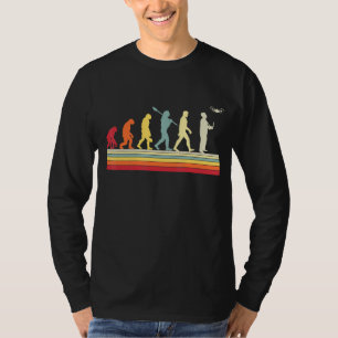 Quadrokopter Menschliche Evolution Vintage Drohnen T-Shirt