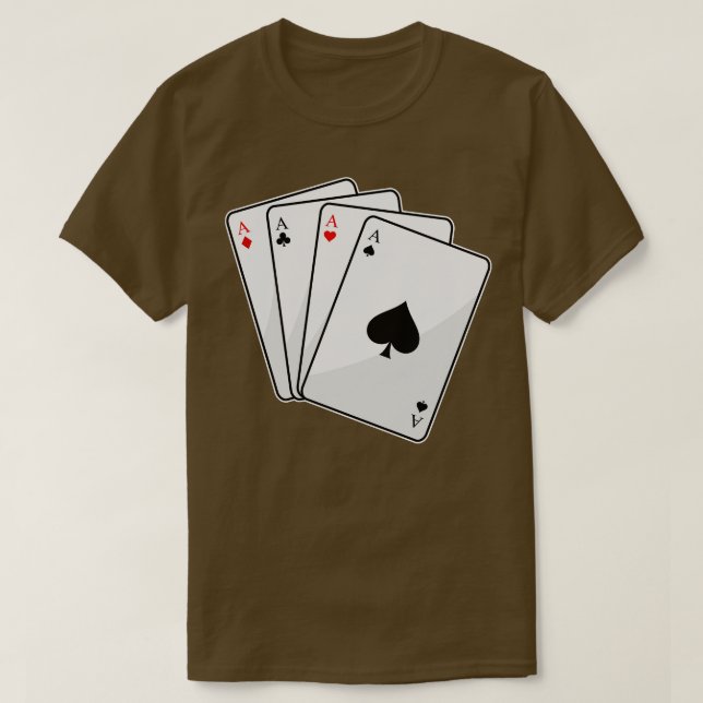 Quadruplets Aces-Karten im Poker T-Shirt (Design vorne)