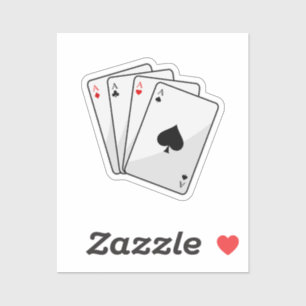 Quadruplets Aces Poker Karten im Poker Aufkleber