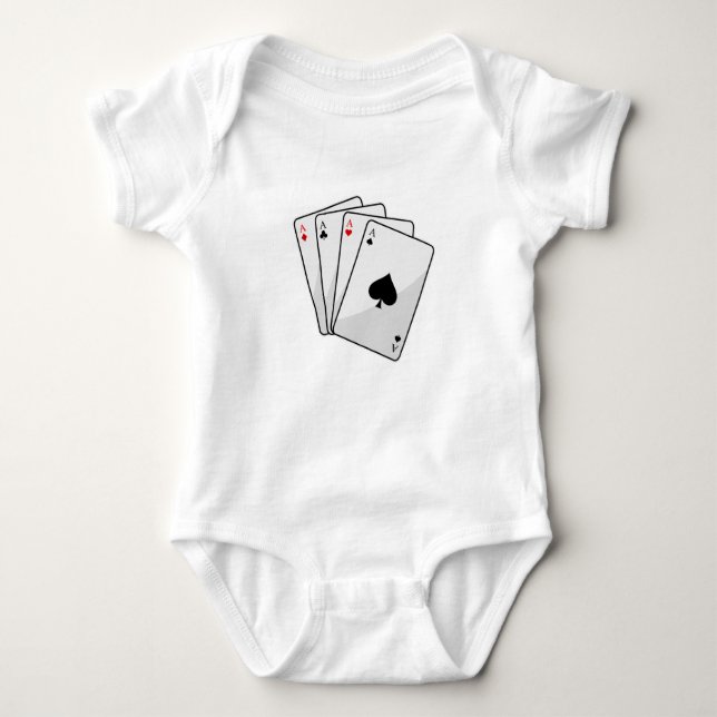 Quadruplets Aces Poker Karten im Poker Baby Strampler (Vorderseite)