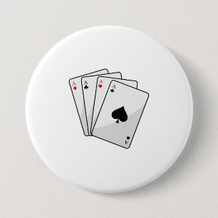 Quadruplets Aces Poker Karten im Poker Button