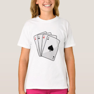 Quadruplets Aces Poker Karten im Poker T-Shirt