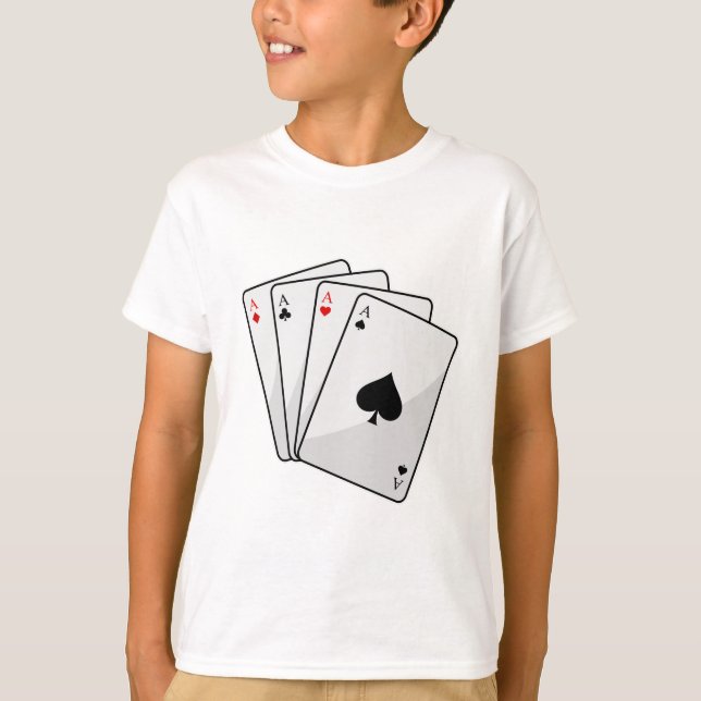 Quadruplets Aces Poker Karten im Poker T-Shirt (Vorderseite)