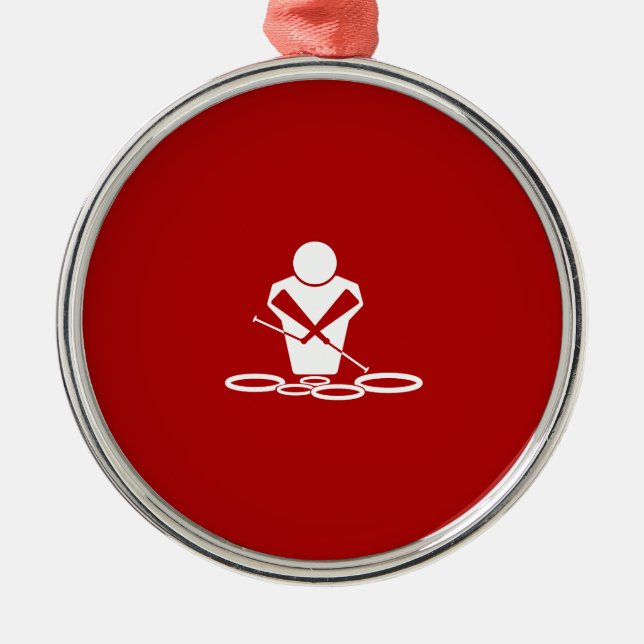 Quads - White - Red Background - Tenors Baby! Ornament Aus Metall (Vorne)