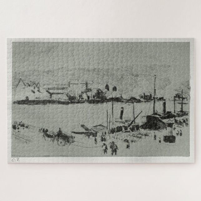 Quai Boieldieu in Rouen (1896) von Camille Pissarr Puzzle (Horizontal)