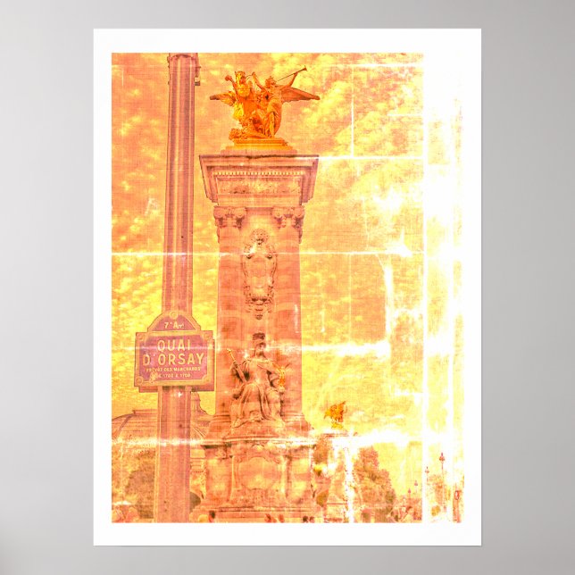 Quai d'Orsay Pont Alexandre III Paris Poster (Vorne)