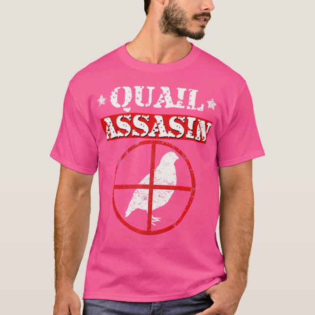 Quail Assassin Funny Junting T-Shirt (Vorderseite)